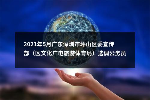 2021年5月广东深圳市坪山区委宣传部（区文化广电旅游体育局）选调公务员2人公告 图片