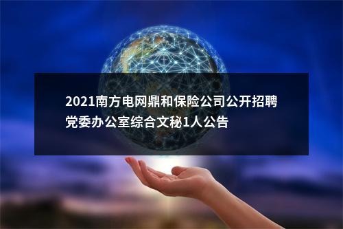 2021南方电网鼎和保险公司公开招聘党委办公室综合文秘1人公告 图片