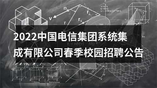2022中国电信集团系统集成有限公司春季校园招聘公告 图片