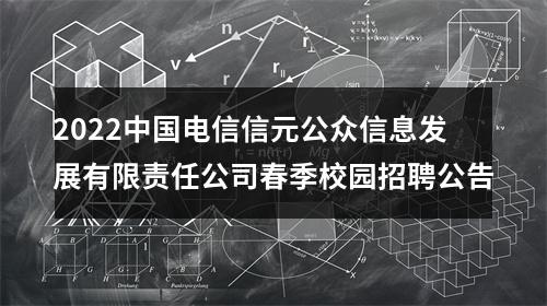 2022中国电信信元公众信息发展有限责任公司春季校园招聘公告 图片