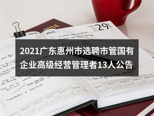 2021广东惠州市选聘市管国有企业高级经营管理者13人公告 图片